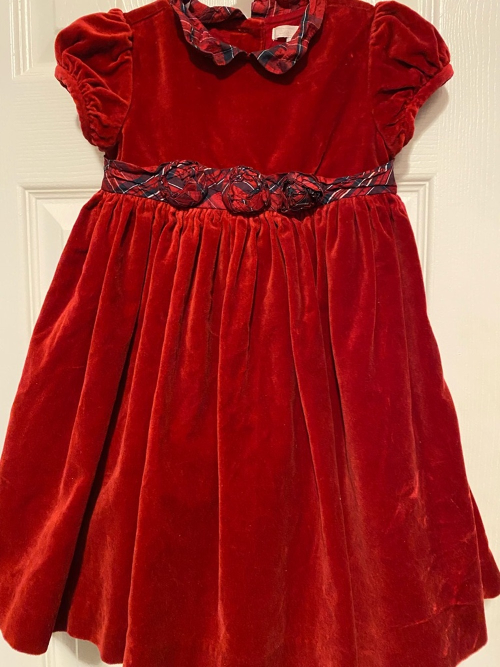 Janie and Jack Holiday Dress with Plaid Trim